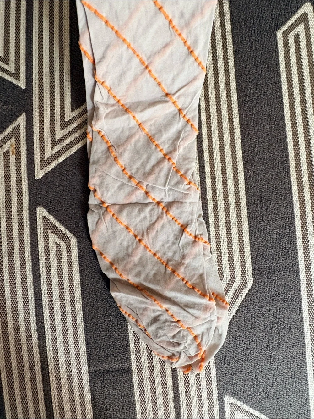 NEW American Apparel Gray Orange Sheer Spiral Tights Size M/L